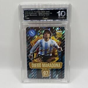 Diego Maradona Gold Signature Auto Soccer 2024 Graded 10 Argentina World Cup